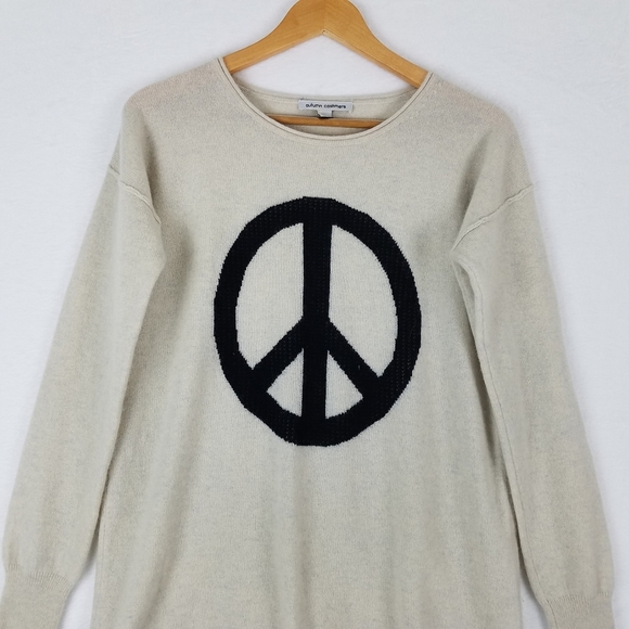 AUTUMN Cashmere Peace Sign Longsleeve Pull-over Sweater Large - Picture 3 of 10